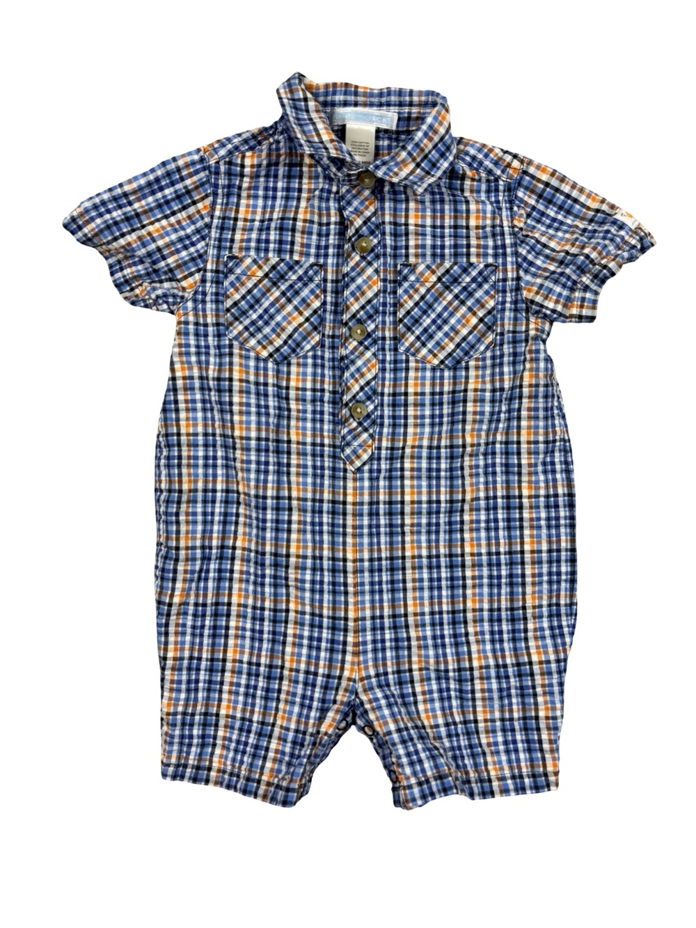 Janie & Jack‎ Plaid Nautical Romper 6-12M Preppy Baby Boy EUC